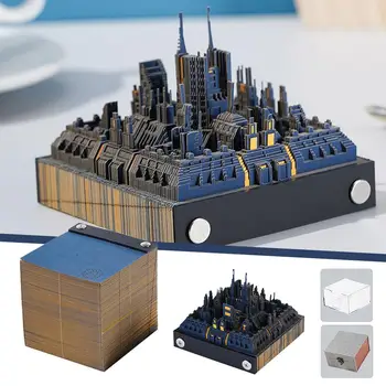 Sky City 3D Дизайн Бележки Замъка Приказна Бележник За водене на Записки Kawaii 3D Лепкава Сувенири За Scrapbooking Вечерни Принцеса Подаръчни Аксесоари Не C8B6